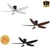 Quạt trần 5 cánh nhựa ABS có đèn dành cho trần thấp SM018 - 3 màu