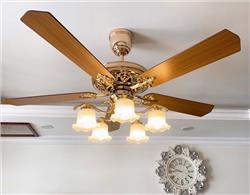 Quạt trần đèn chùm cao cấp cánh gỗ SM074