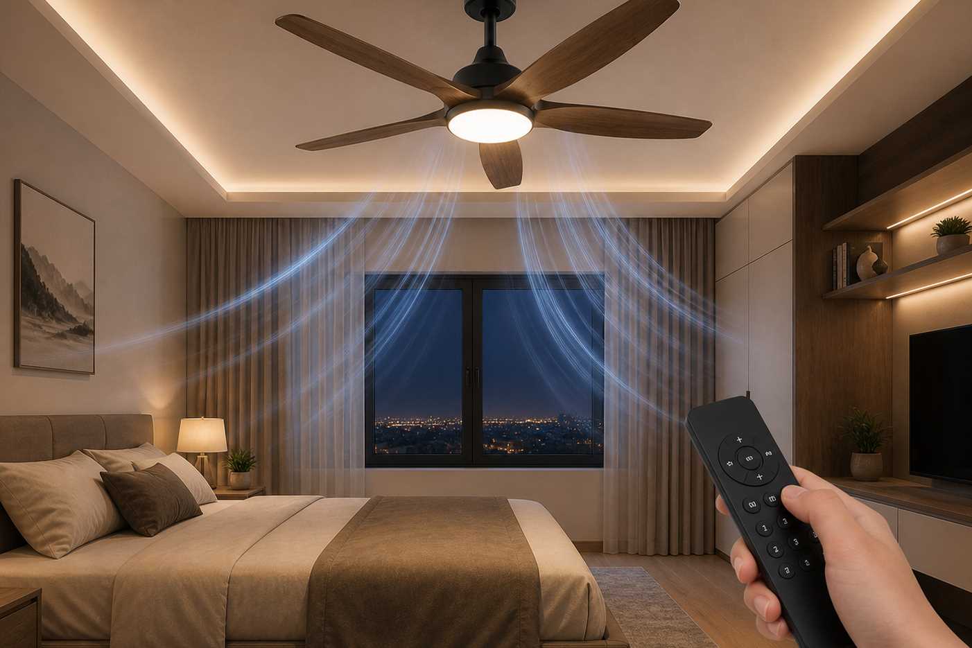 Lắp quạt trần cho phòng ngủ 12m2 nên chọn loại nào?