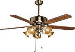 Quạt trần Mountain Air 60YFA-1011 đèn chùm 5 cánh gỗ