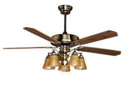 Quạt trần Mountain Air 52YOF-3096 đèn chùm 5 cánh gỗ
