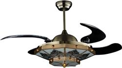 Quạt trần Mountain Air Wegarce 9017 trang trí 5 cánh nhựa trong suốt cụp xòe